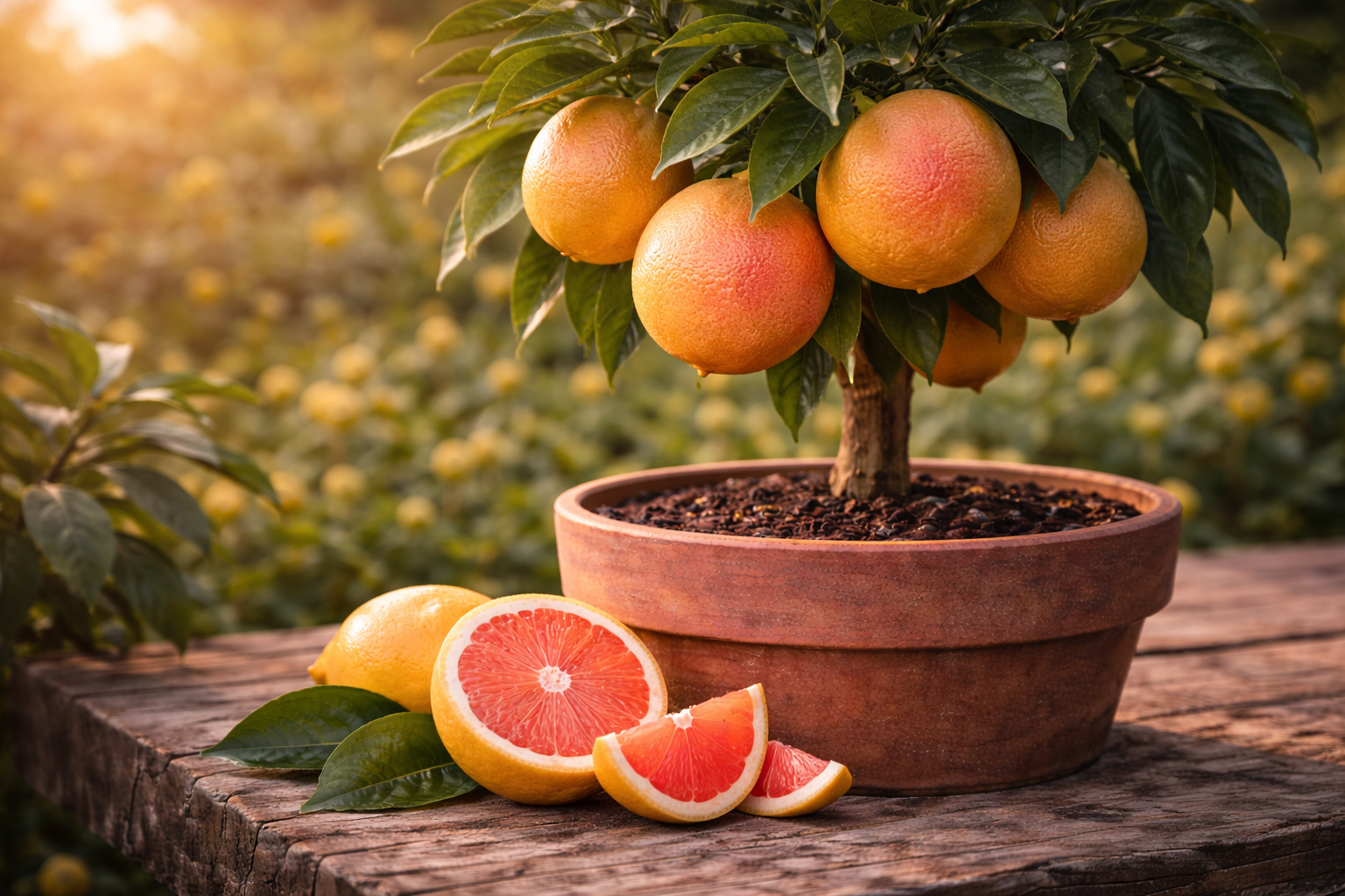 Citrus paradisi (pomélo rouge)